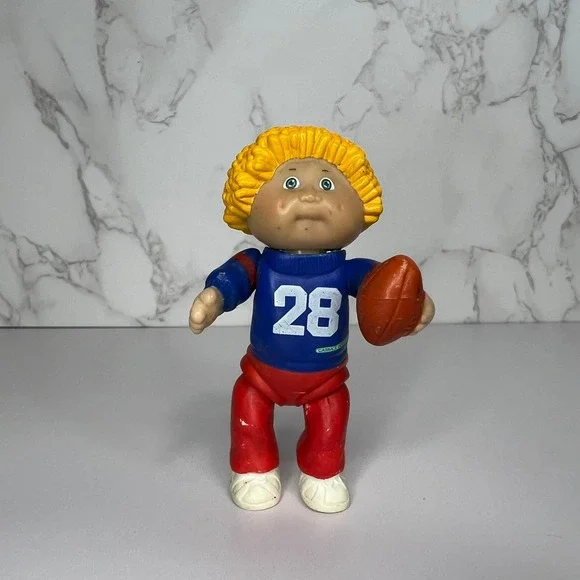 Cabbage Patch Kids PVC Figure Boy Yellow Hair Football #28 3.5" Vintage Toy - Picture 1 of 7